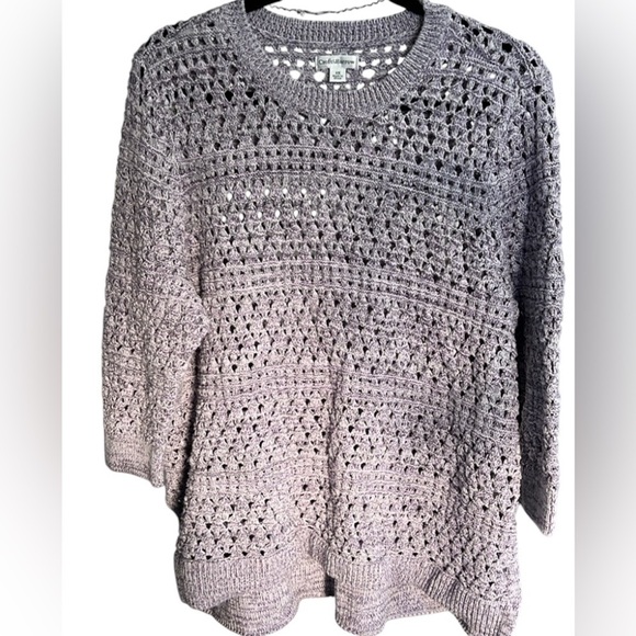 Croft & Barrow Women’s Open Knit Round Neck - Sweater. Purple heathered. Size 3x - Picture 9 of 9